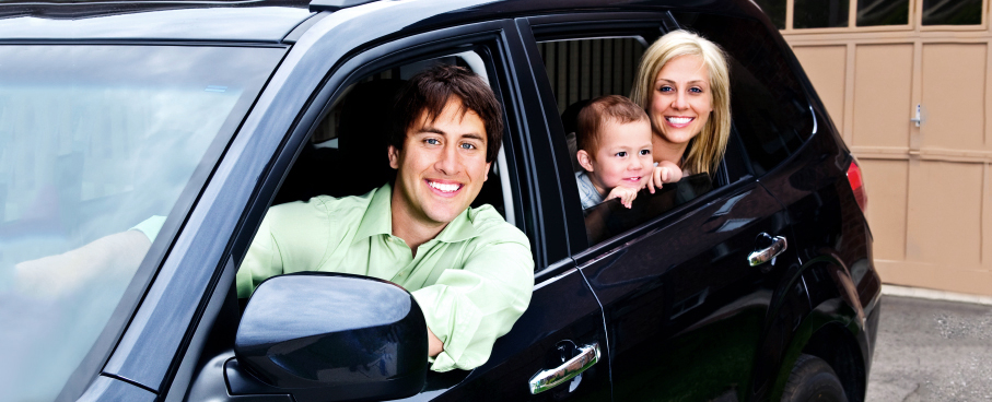 Family automobile with auto insurance